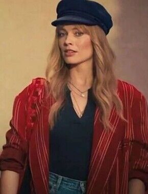 Margot Robbie J4 Red Striped Blazer Size Large (L) - Brand New With Tags!